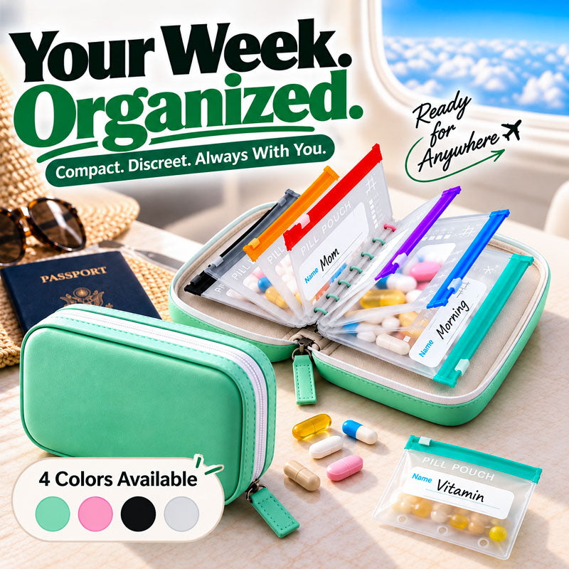 ★Turqelis™ Modular Wellness Wallet – 7-Day Travel Pill & Vitamin Organizer Case (offer)