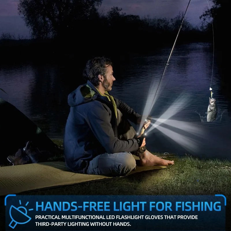 Turqelis™ LED Flashlight Gloves | Hands-Free Light for Work & Outdoors
