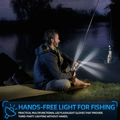 Turqelis™ LED Flashlight Gloves | Hands-Free Light for Work & Outdoors