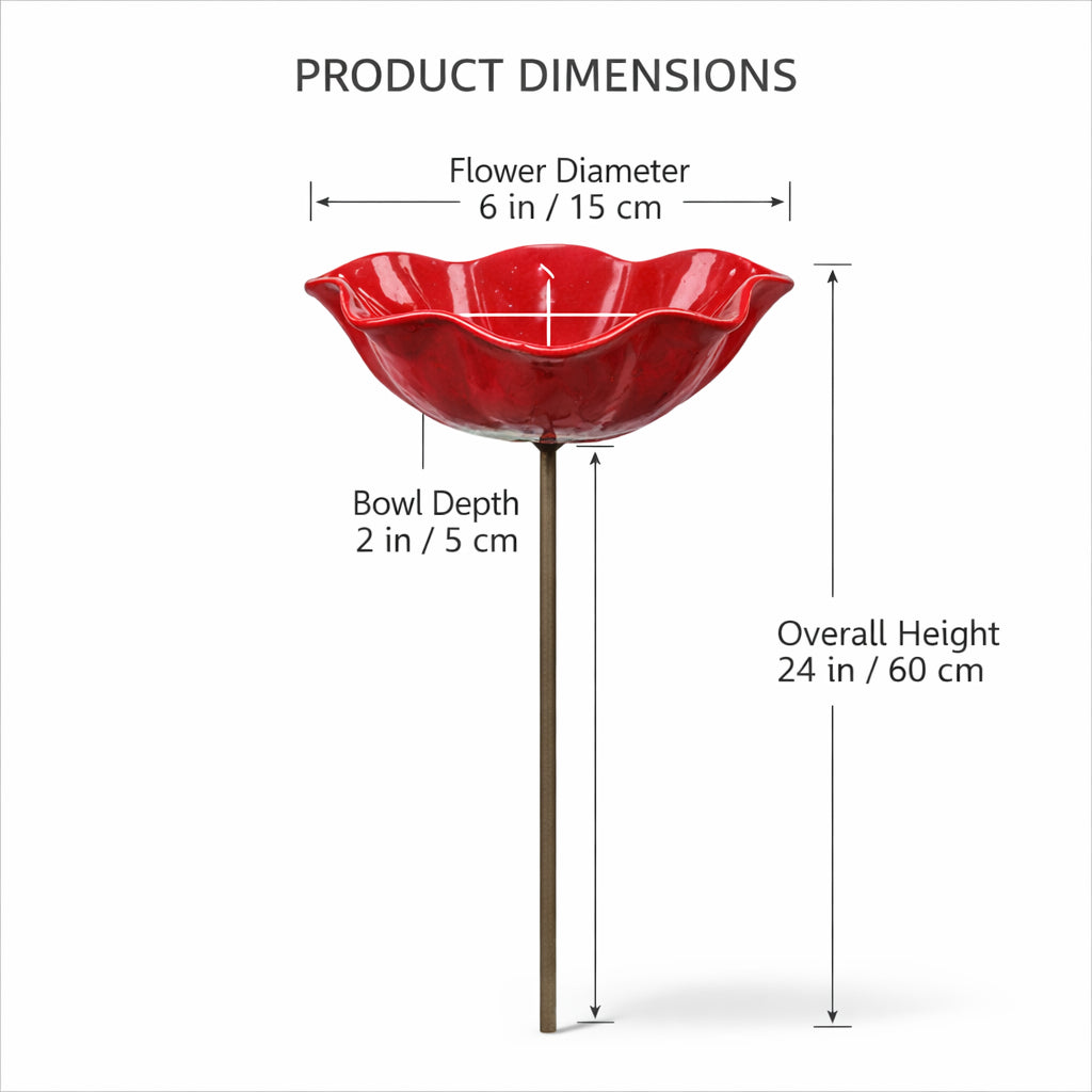 🎁Turqelis™ Handmade Metal Flower Garden Stake Bird Bath🐦