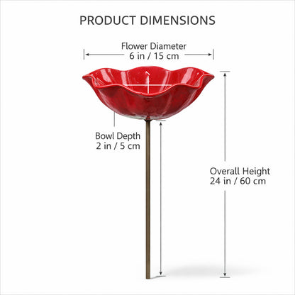 🎁Turqelis™ Handmade Metal Flower Garden Stake Bird Bath🐦