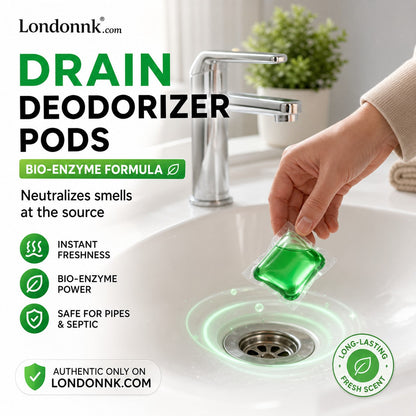 Turqelis™ Drain Deodorizer Pods – Bio‑enzyme formula neutralizes smells at the source. Instant fresh scent, no harsh chemicals. 🚰✅