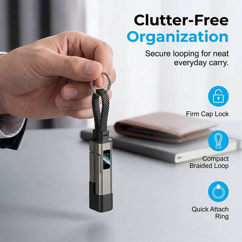 🔥Turqelis™ 4-in-1 Digital Display Keychain Charging Cable