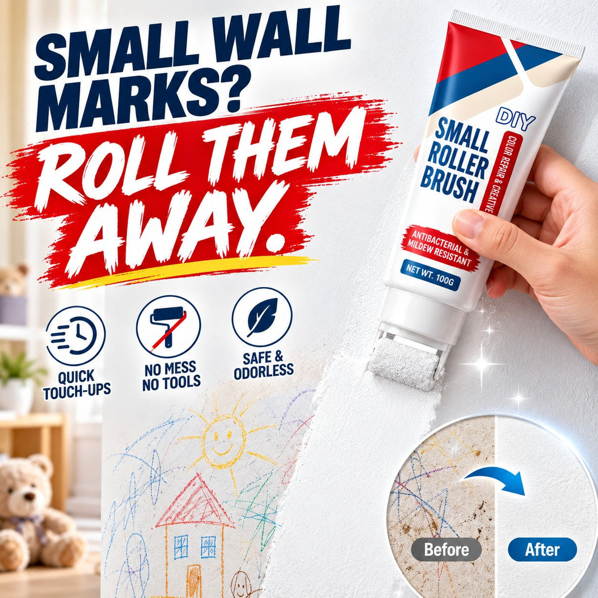 Turqelis™ Roll-On Wall Touch-Up Paint