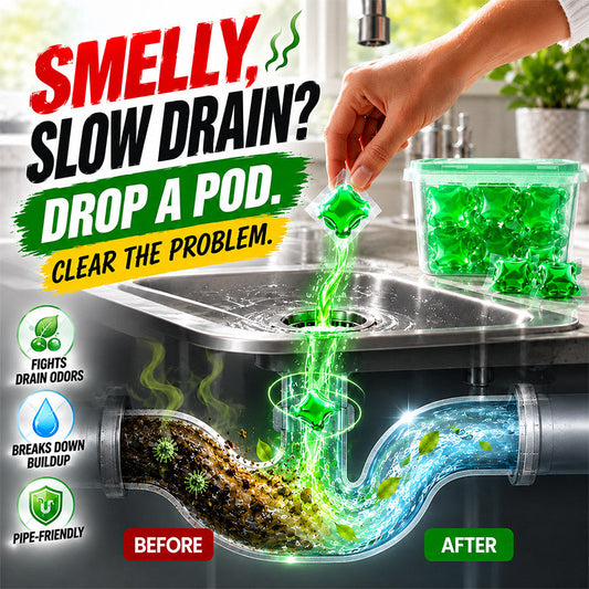 Turqelis™ Drain Deodorizer Pods – Bio‑enzyme formula neutralizes smells at the source. Instant fresh scent, no harsh chemicals. 🚰✅