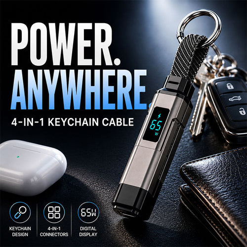 🔥Turqelis™ 4-in-1 Digital Display Keychain Charging Cable