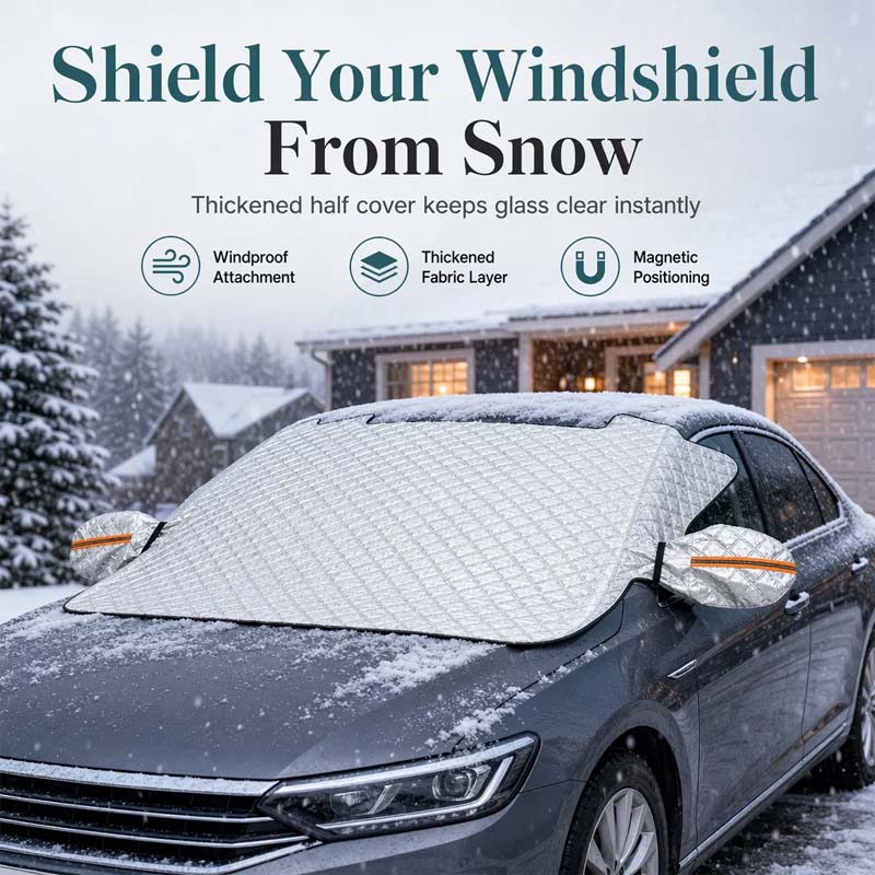 ⏳Time-Limited Special⏰Thickened Magnetic Car Windshield Snow Cover Winter Front Windshield Half Cover for Sedans and SUVs