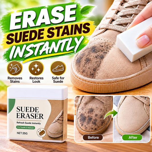Turqelis™ Suede Eraser Cleaner – waterless, removes scuffs & dirt from suede, nubuck, shoes & bags.