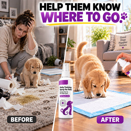🥳HOT SALE🥳💞10K+ SOLD! Potty Training Spray ! Guides pets, safe & easy spray. Cleaner home – grab yours!