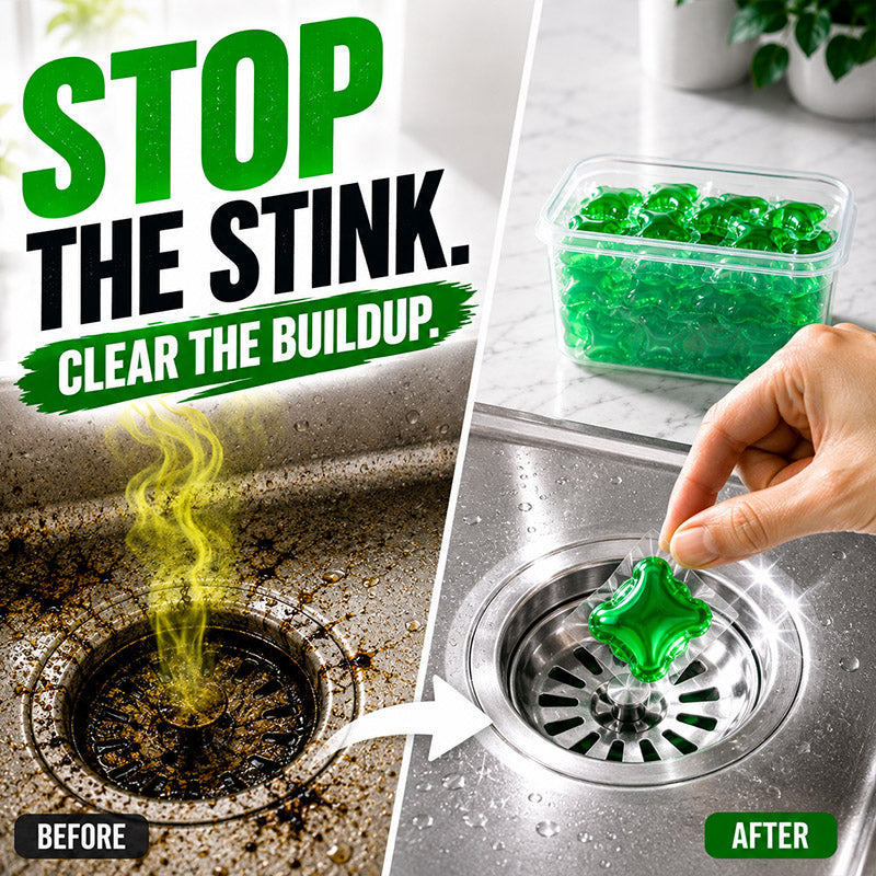Turqelis™ Drain Deodorizer Pods – Bio‑enzyme formula neutralizes smells at the source. Instant fresh scent, no harsh chemicals. 🚰✅