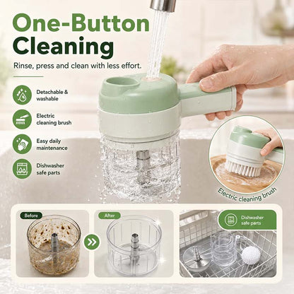 Turqelis™ 4-in-1 manual electric vegetable cutter set Multifunction cordless food processor