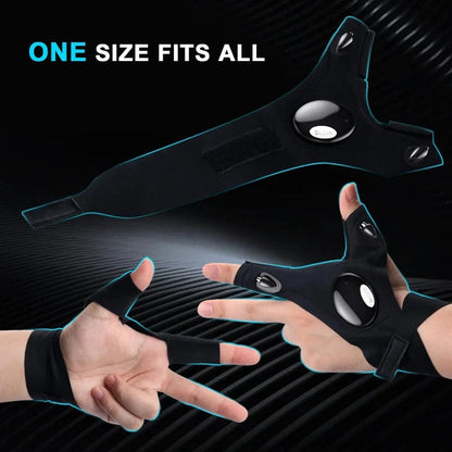 Turqelis™ LED Flashlight Gloves | Hands-Free Light for Work & Outdoors