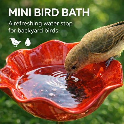🎁Turqelis™ Handmade Metal Flower Garden Stake Bird Bath🐦