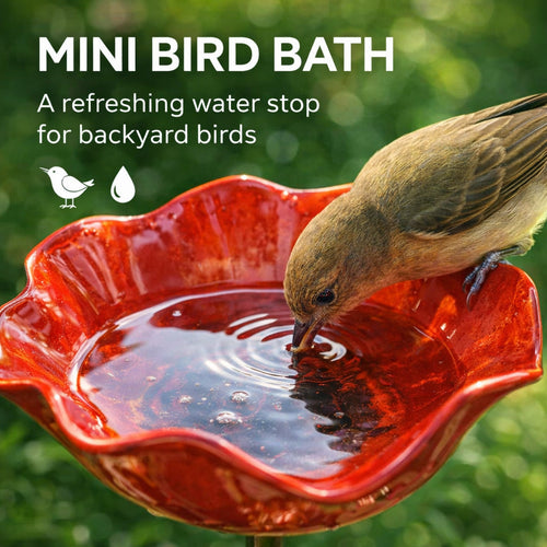 🎁Turqelis™ Handmade Metal Flower Garden Stake Bird Bath🐦