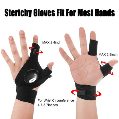 Turqelis™ LED Flashlight Gloves | Hands-Free Light for Work & Outdoors