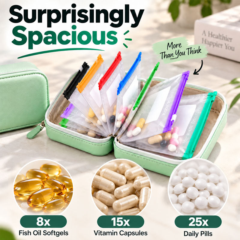 ★ Turqelis™ Modular Wellness Wallet – 7-Day Travel Pill & Vitamin Organizer Case
