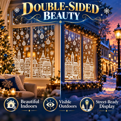 🎁🎄 Christmas Village Window Sticker Set (la)