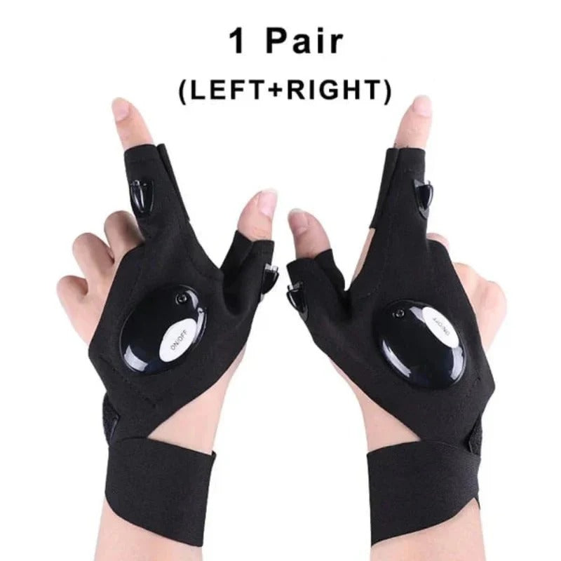 Turqelis™ LED Flashlight Gloves | Hands-Free Light for Work & Outdoors