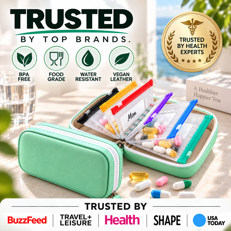 ✈️Turqelis™ Modular Wellness Wallet – 7-Day Travel Pill & Vitamin Organizer Case