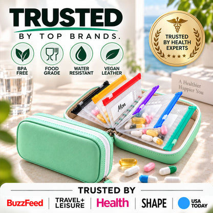 Turqelis™ Modular Wellness Wallet – 7-Day Travel Pill & Vitamin Organizer Case (OFFER)