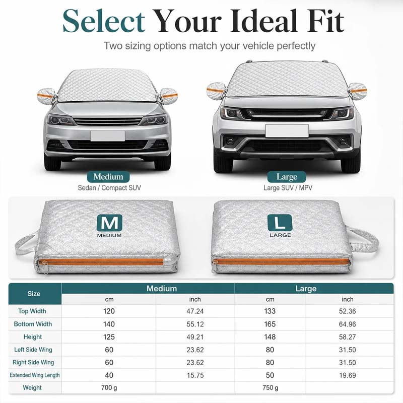 ⏳Time-Limited Special⏰Thickened Magnetic Car Windshield Snow Cover Winter Front Windshield Half Cover for Sedans and SUVs (LA)