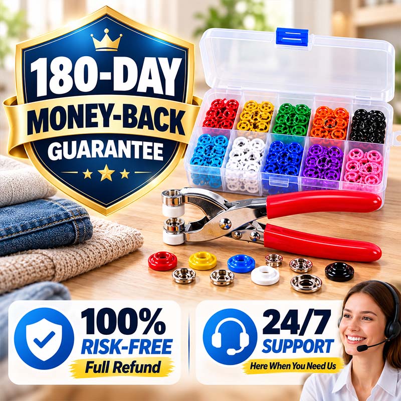 Turqelis™ Pro-Snap No-Sew Button Kit – Complete tools, easy use & durable fixes