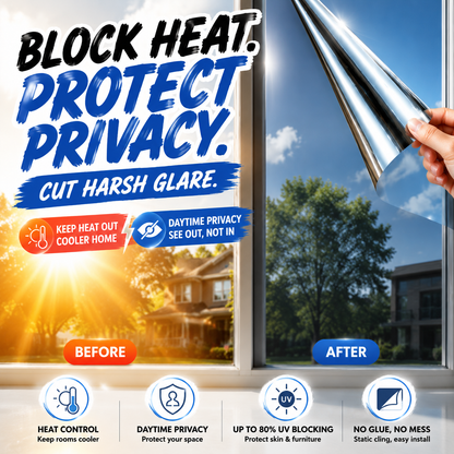 ☀️Turqelis™ Heat-Insulating Privacy Film – UV Protection, Easy Application & Perfect for Home & Office 🏠
