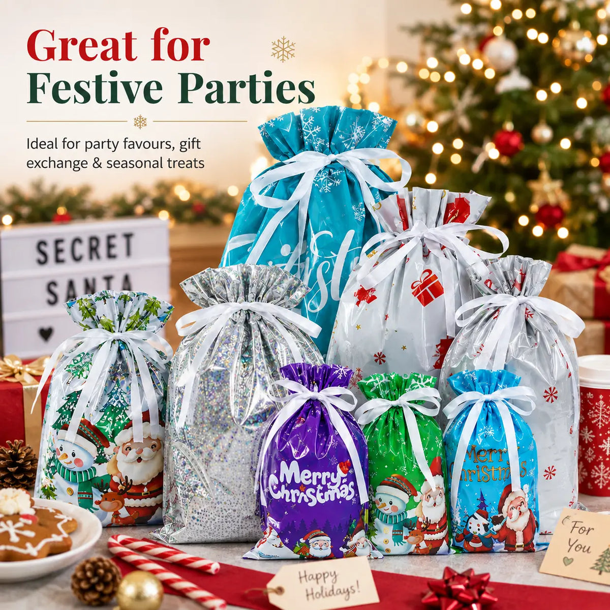 🎅Turqelis™ Drawstring Christmas Gift Bags (Biodegradable)🎁