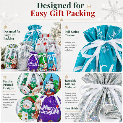 🎅Turqelis™ Drawstring Christmas Gift Bags (Biodegradable)🎁