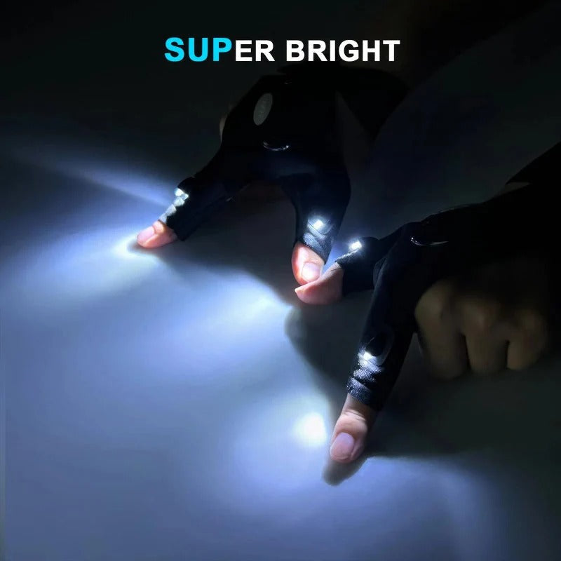 Turqelis™ LED Flashlight Gloves | Hands-Free Light for Work & Outdoors