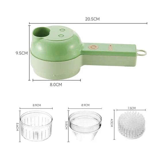 Turqelis™ 4-in-1 manual electric vegetable cutter set Multifunction cordless food processor