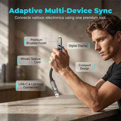 🔥Turqelis™ 4-in-1 Digital Display Keychain Charging Cable (Offer)