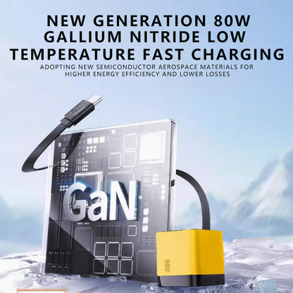 🔥3 in 1 GaN Charger,Scalable 80W MAX fast charger module with Type-C cable and 1 USB ports (LA)