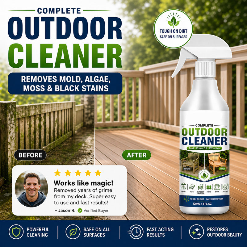 🌿Turqelis™ Outdoor Surface Cleaner Spray, Fast Acting Stain Remover for Patio, Wooden Furniture & Outdoor Surfaces (offer)