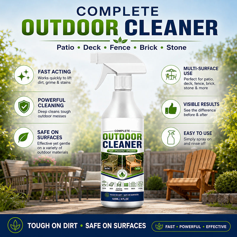 🌿Turqelis™ Outdoor Surface Cleaner Spray, Fast Acting Stain Remover for Patio, Wooden Furniture & Outdoor Surfaces (offer)