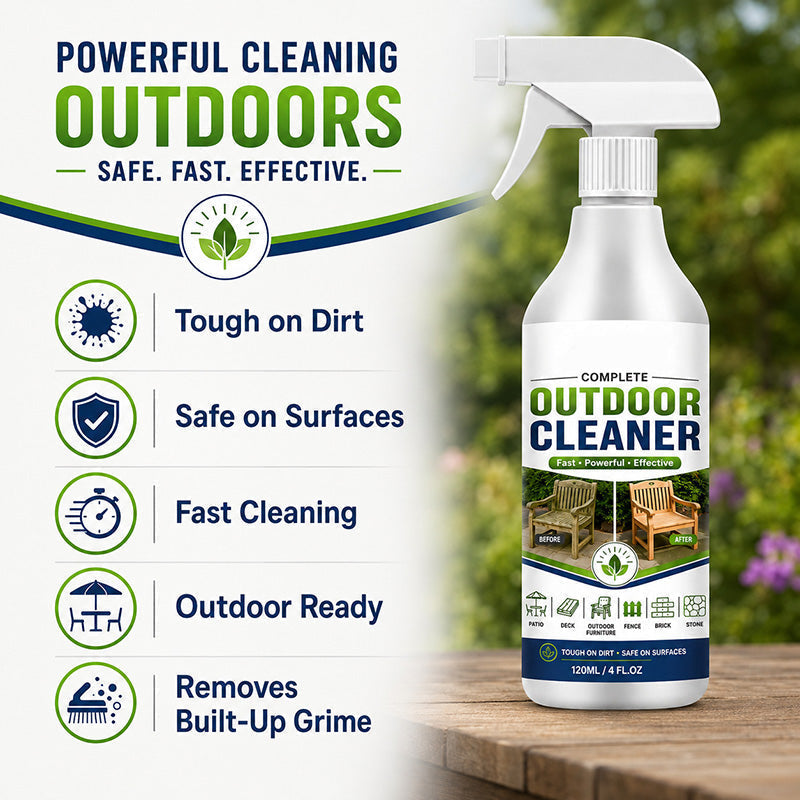 🌿Turqelis™ Outdoor Surface Cleaner Spray, Fast Acting Stain Remover for Patio, Wooden Furniture & Outdoor Surfaces (offer)