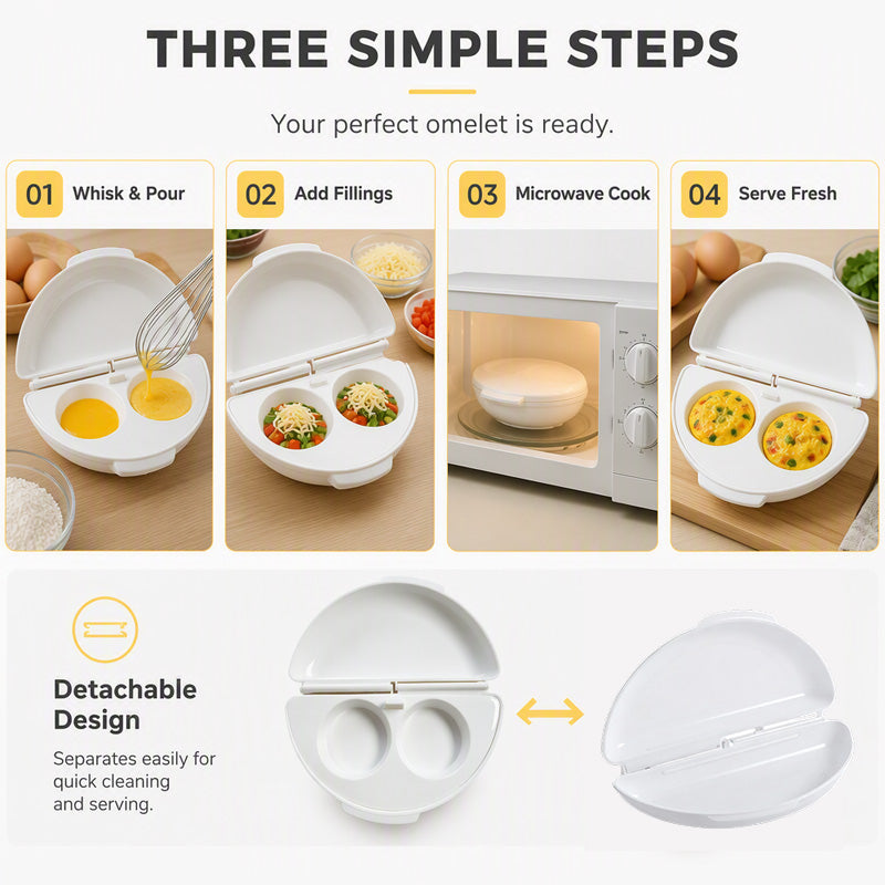 🍳Turqelis™ 2-in-1 Microwave Omelet & Egg Cooker