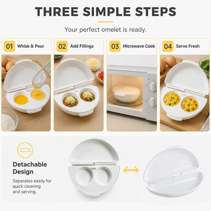 🍳Turqelis™ 2-in-1 Microwave Omelet & Egg Cooker
