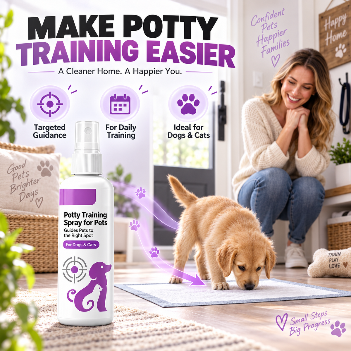 🥳HOT SALE🥳💞10K+ SOLD! Potty Training Spray ! Guides pets, safe & easy spray. Cleaner home – grab yours!