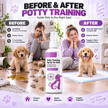 🥳HOT SALE🥳💞10K+ SOLD! Potty Training Spray ! Guides pets, safe & easy spray. Cleaner home – grab yours!