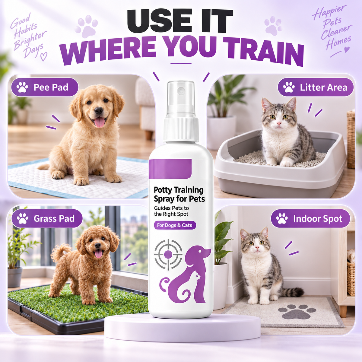 🥳HOT SALE🥳💞10K+ SOLD! Potty Training Spray ! Guides pets, safe & easy spray. Cleaner home – grab yours!