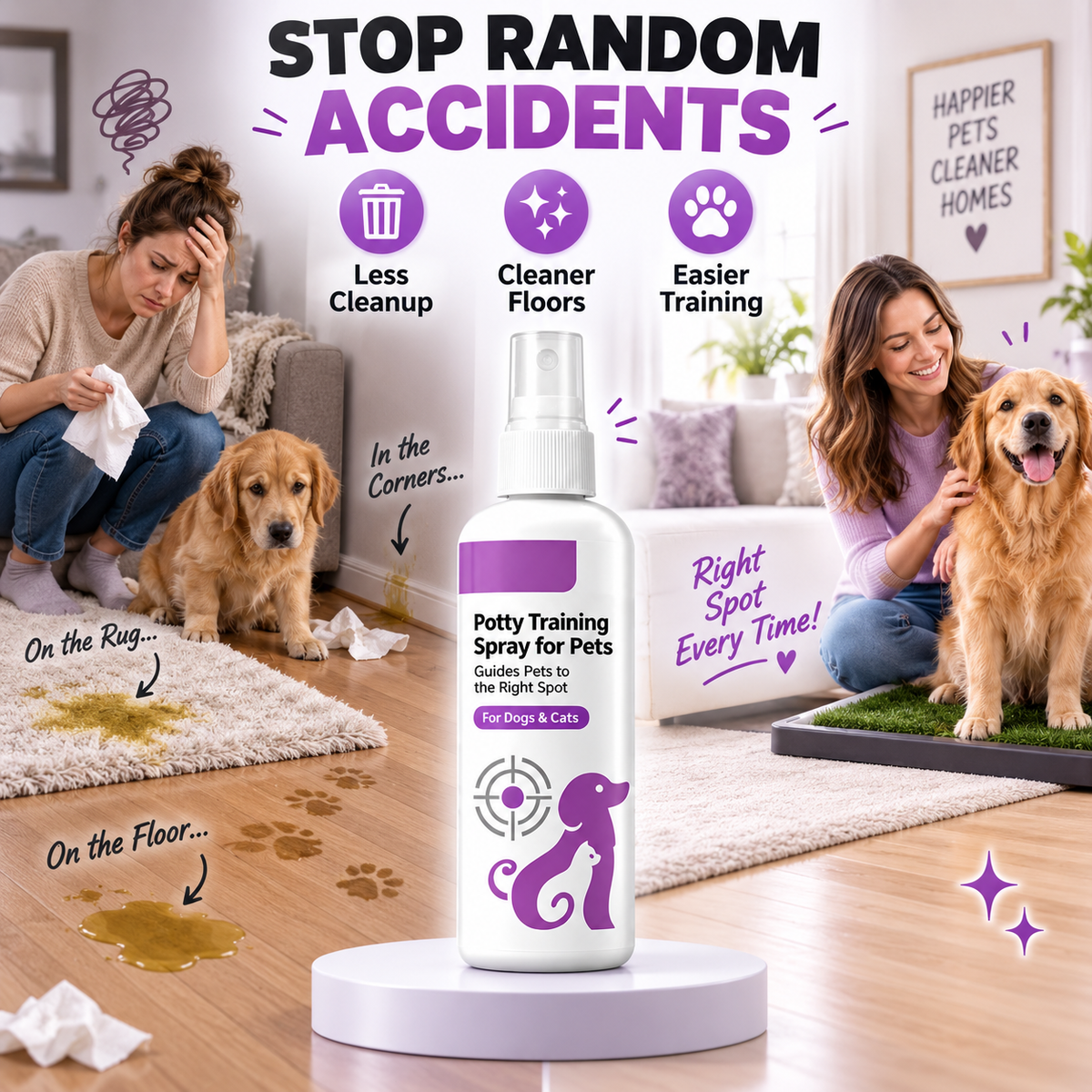🥳HOT SALE🥳💞10K+ SOLD! Potty Training Spray ! Guides pets, safe & easy spray. Cleaner home – grab yours!