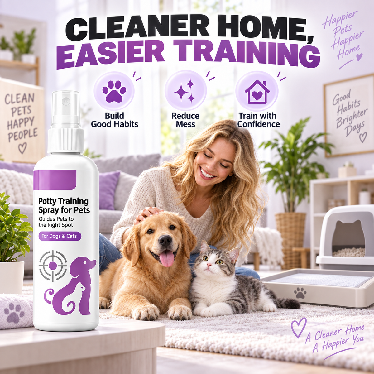 🥳HOT SALE🥳💞10K+ SOLD! Potty Training Spray ! Guides pets, safe & easy spray. Cleaner home – grab yours!