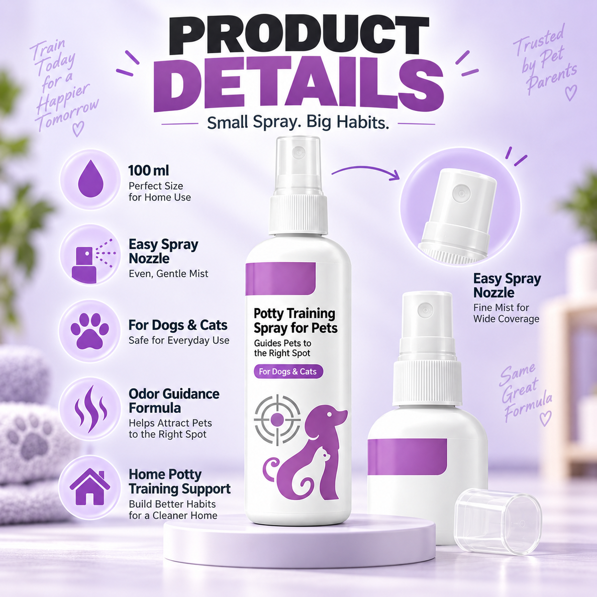 🥳HOT SALE🥳💞10K+ SOLD! Potty Training Spray ! Guides pets, safe & easy spray. Cleaner home – grab yours!