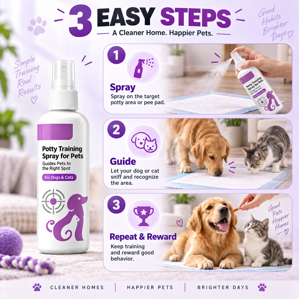 🥳HOT SALE🥳💞10K+ SOLD! Potty Training Spray ! Guides pets, safe & easy spray. Cleaner home – grab yours!